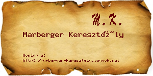 Marberger Keresztély névjegykártya